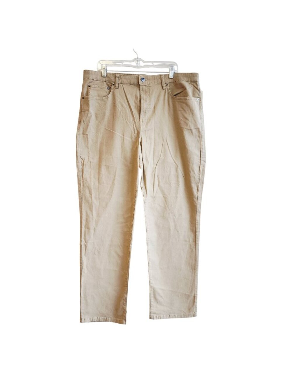 Mens Beige Slim-Fit Stretch Chino Pants 40W X 32L